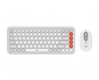 Клавиатура и мышь беспроводная Logitech Pop Icon Combo Off White (920-013141)