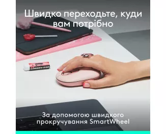 Клавіатура та миша бездротова Logitech Pop Icon Combo Rose (920-013142)