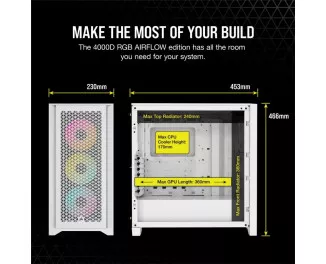 Корпус Corsair iCUE 4000D RGB Airflow White (CC-9011241-WW)