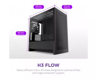 Корпус NZXT H3 Flow Black без БП (CC-H31FB-01)