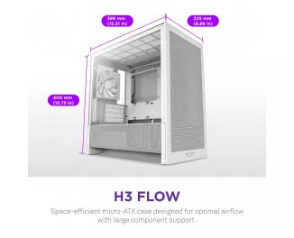 Корпус NZXT H3 Flow White без БП (CC-H31FW-01)