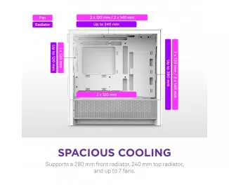 Корпус NZXT H3 Flow White без БП (CC-H31FW-01)