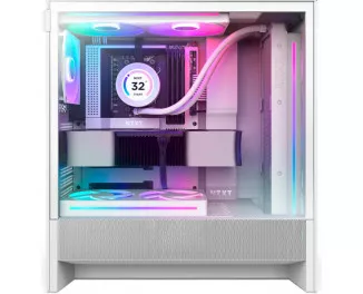 Корпус NZXT H5 Flow RGB White (CC-H52FW-R1) без БЖ