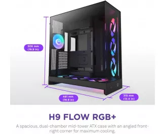 Корпус NZXT H9 Flow RGB+ Black (CM-H92FB-P1)