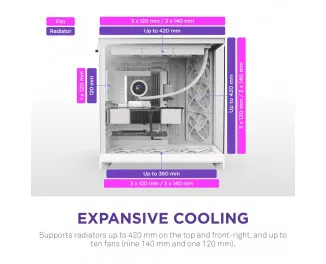 Корпус NZXT H9 Flow White без БП (CM-H92FW-01)