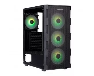 Корпус Prologix E115 Tempered Glass&Mesh Black