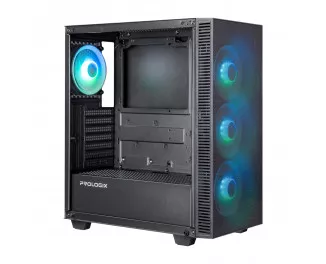Корпус Prologix E123 Tempered Glass&Mesh Black