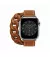 Кожаный ремешок для Apple Watch 38/40/41mm Hermes Fauve Barénia Gourmette Double Tour (MKFV3)
