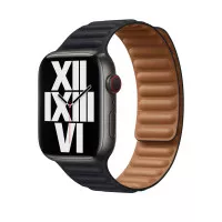 Кожаный ремешок для Apple Watch 41mm Apple Leather Link Midnight - S/M (ML7R3)