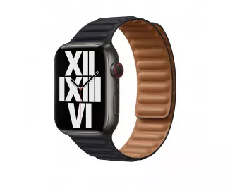 Кожаный ремешок для Apple Watch 44/45/46 mm Apple Leather Link Midnight - S/M (ML813)