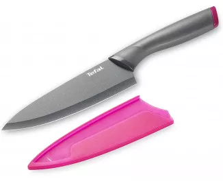 Кухонный нож поварской Tefal Fresh Kitchen, 15см, с чехлом, нержавеющая сталь, пластик, серый