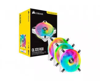 Кулер для корпуса Corsair iCUE QL120 RGB 120mm PWM White Triple Fan (CO-9050104-WW)