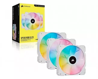 Кулер для корпуса Corsair iCUE SP120 RGB ELITE Performance 120mm Triple Pack White (CO-9050137-WW)