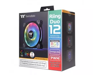 Кулер для корпусу ThermalTake Riing Duo 12 RGB Radiator Fan TT Premium Edition 3-Pack (CL-F073-PL12SW-A)