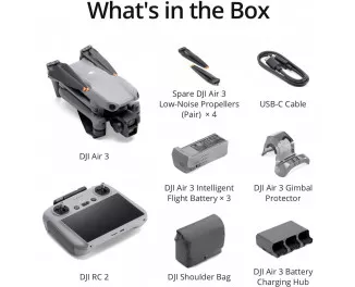 Квадрокоптер DJI Air 3 Fly More Combo with RC 2 (CP.MA.00000693.01, CP.MA.00000693.04)