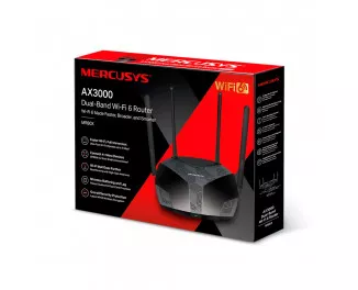 Бездротовий маршрутизатор Mercusys MR80X (AX3000 Wi-Fi6, 1xGE WAN, 3XGE LAN, 4 антени)