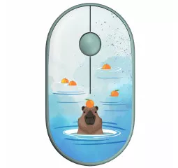 Мышь беспроводная 2E MF300 Capybara Silent WL BT Tangerine Green (2E-MF300WCAPIBARAGN)