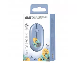Миша бездротова 2E MF300 Flora Silent WL BT Mallow Blue (2E-MF300WFLORABL)