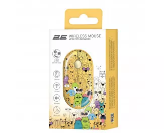 Мышь беспроводная 2E MF300 Pets Silent WL BT Cats&Dogs Yellow (2E-MF300WPETSYW)