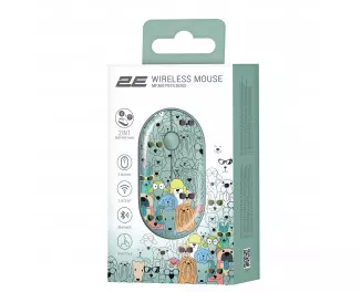 Миша бездротова 2E MF300 Pets Silent WL BT Dogs Green (2E-MF300WPETSGN)