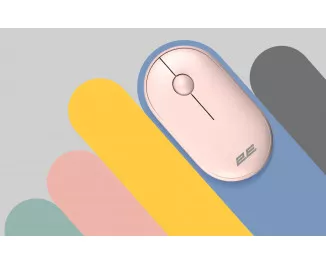 Мышь беспроводная 2E MF300 Silent WL/BT Mallow Pink (2E-MF300WPN)