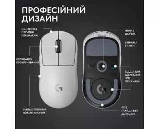 Миша бездротова Logitech G Pro X Superlight 2 White (910-006638)