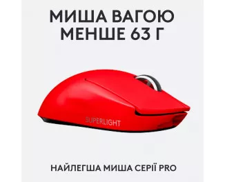 Мышь беспроводная Logitech G Pro X Superlight Wireless Red (910-006784)