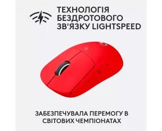 Мышь беспроводная Logitech G Pro X Superlight Wireless Red (910-006784)