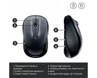 Мышь беспроводная Logitech M325s Wireless Dark Silver (910-006812)