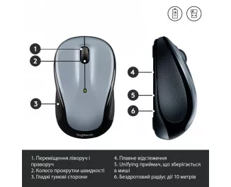 Мышь беспроводная Logitech M325s Wireless Light Silver (910-006813)