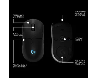 Миша бездротова Logitech PRO 2 Lightspeed Black (910-007295)