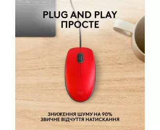 Мышь Logitech M110 Silent USB Red (910-006759)