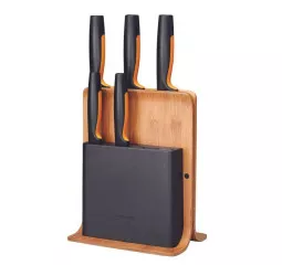 Набір кухонних ножів з бамбукового блоку Fiskars Functional Form 5 шт (1057552)