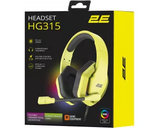 Наушники 2E Gaming HG315 RGB USB 7.1 Yellow (2E-HG315YW-7.1)