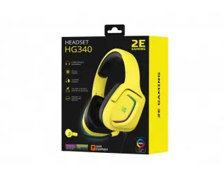 Наушники 2E Gaming HG340 RGB 7.1 Yellow (2E-HG340YW-7.1)