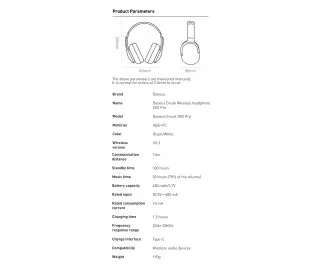 Наушники беспроводные Baseus Encok D02 Pro (2022 Edition) (NGTD010302) White