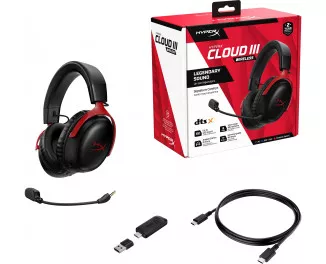 Навушники бездротові HyperX Cloud III Wireless Black-Red (77Z46AA)