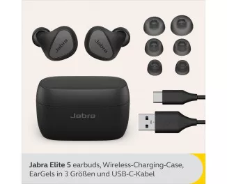Наушники беспроводные JABRA Elite 5 Titanium Black (100-99181700-98)
