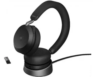 Наушники беспроводные Jabra Evolve2 75 MS Stereo USB-A + with Charging Stand Black (27599-999-989)