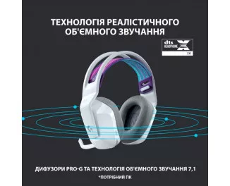 Наушники беспроводные Logitech G733 Lightspeed Wireless RGB White (981-000883)