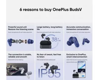 Наушники беспроводные Oneplus Buds V E510A Black