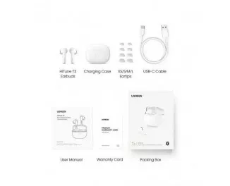 Наушники беспроводные UGREEN WS106 HiTune T3 Active Noise-Cancelling Wireless Earbuds (Black)(UGR-90401)
