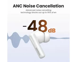 Наушники беспроводные UGREEN WS200 HiTune T6 Hybrid Active Noise-Cancelling Earbuds(UGR-15158)