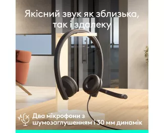 Наушники Logitech H570e Corded Stereo USB Headset (Teams version) Stereo USB-C Black (981-001431)