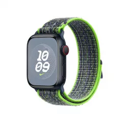 Нейлоновый ремешок для Apple Watch 41mm Apple Nike Sport Loop Bright Green/Blue (MTL03ZM/A)
