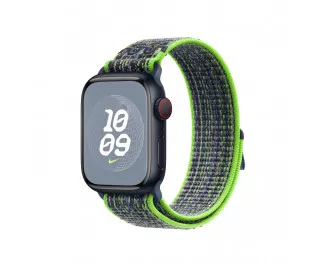 Нейлоновый ремешок для Apple Watch 41mm Apple Nike Sport Loop Bright Green/Blue (MTL03ZM/A)