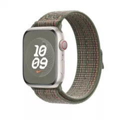 Нейлоновый ремешок для Apple Watch 41mm Apple Nike Sport Loop Sequoia/Orange (MTL33ZM/A)