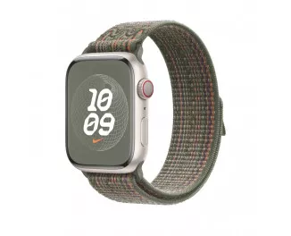 Нейлоновый ремешок для Apple Watch 41mm Apple Nike Sport Loop Sequoia/Orange (MTL33ZM/A)