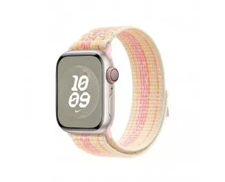 Нейлоновый ремешок для Apple Watch 41mm Apple Nike Sport Loop Starlight/Pink (MUJW3ZM/A)