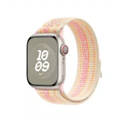 Нейлоновый ремешок для Apple Watch 44/45/46 mm Apple Nike Sport Loop Starlight/Pink (MUJY3ZM/A)